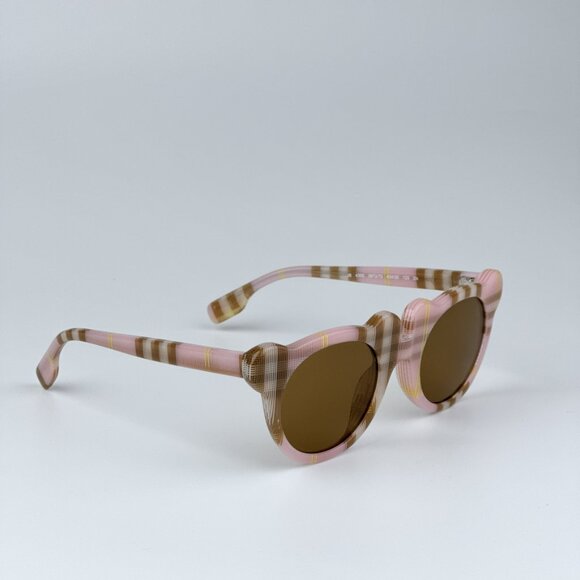 Burberry JB4355 397273 KIDS BRAND NEW Sunglasses Check Pink Bronze Round Unisex - Picture 7 of 11
